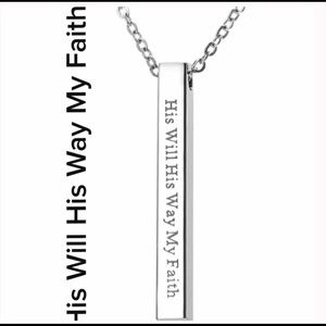 His Will His Way My Faith stainless steel necklace
